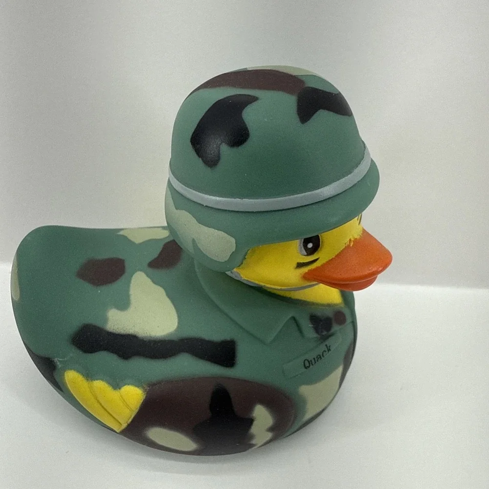 Boston Duck Tours Military Camo Rubber Duck Army Helmet Collectible 3.5